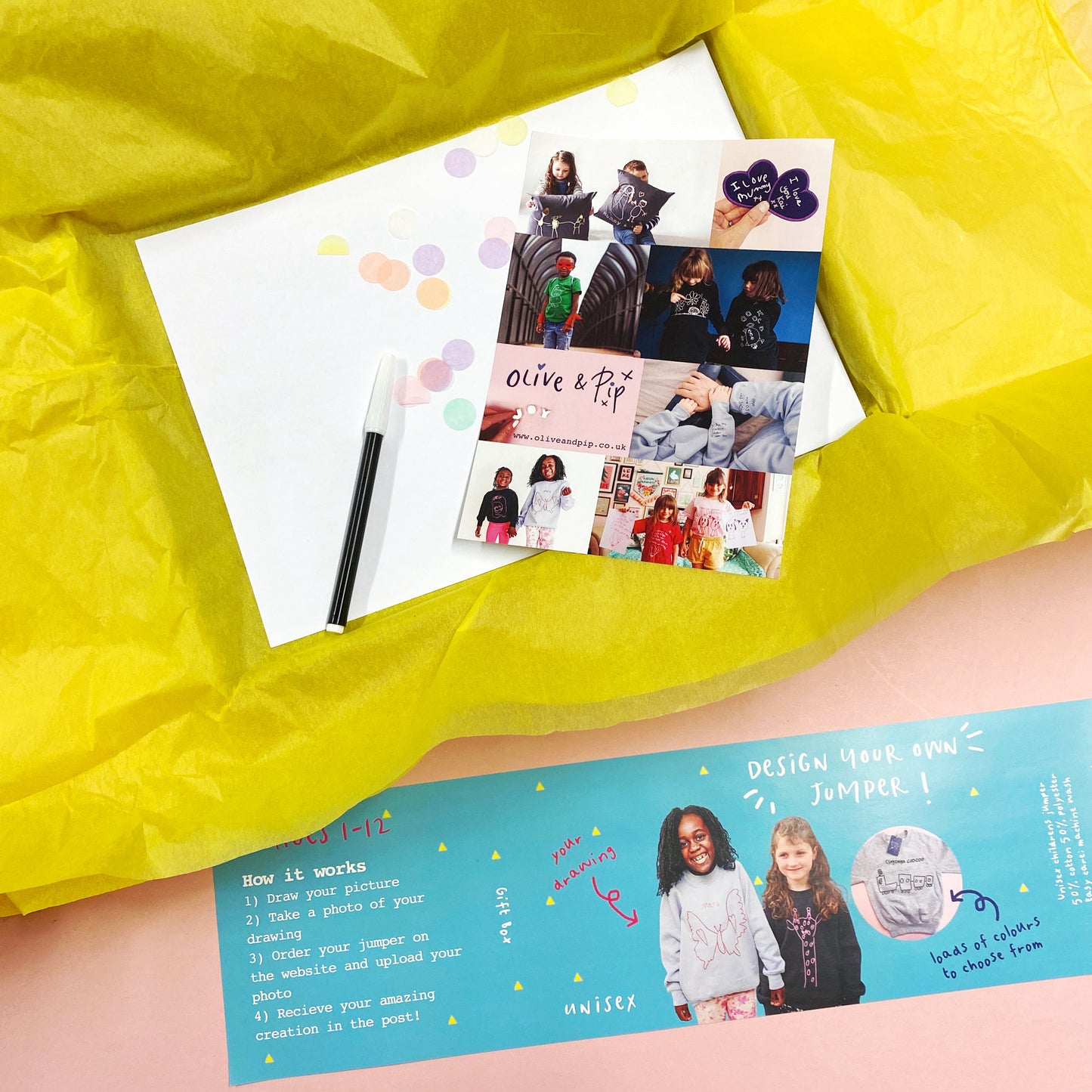 childrens drawing jumper gift box kit