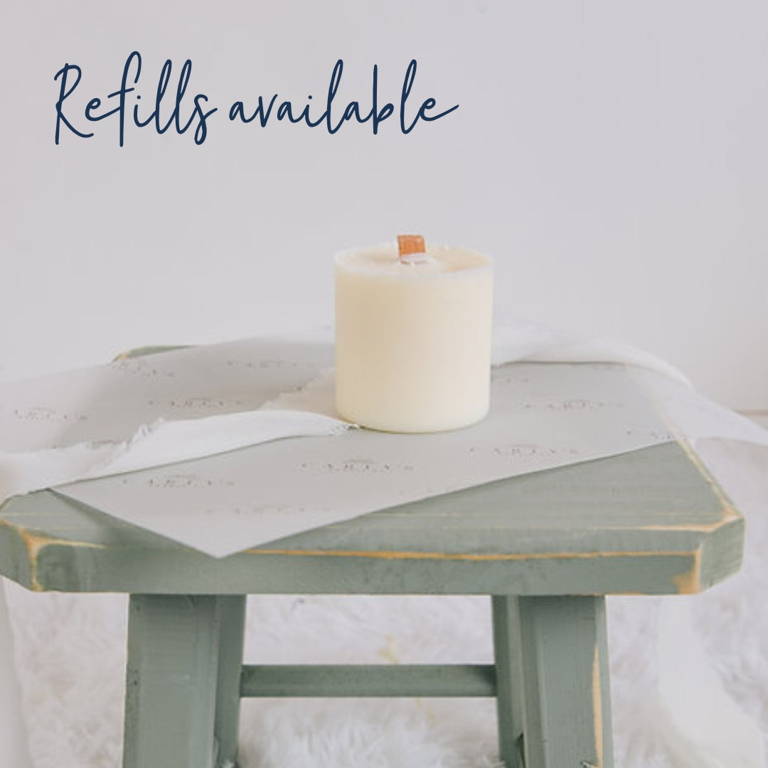 refillable wood wick candle
