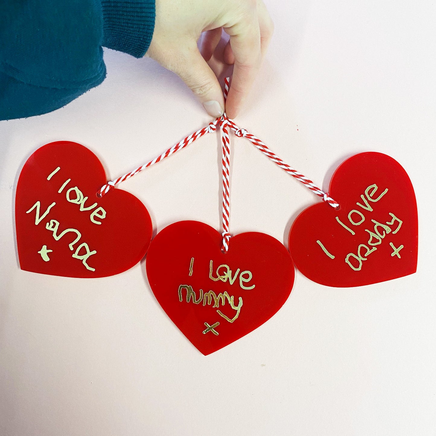 childrens handwriting Christmas tree bauble