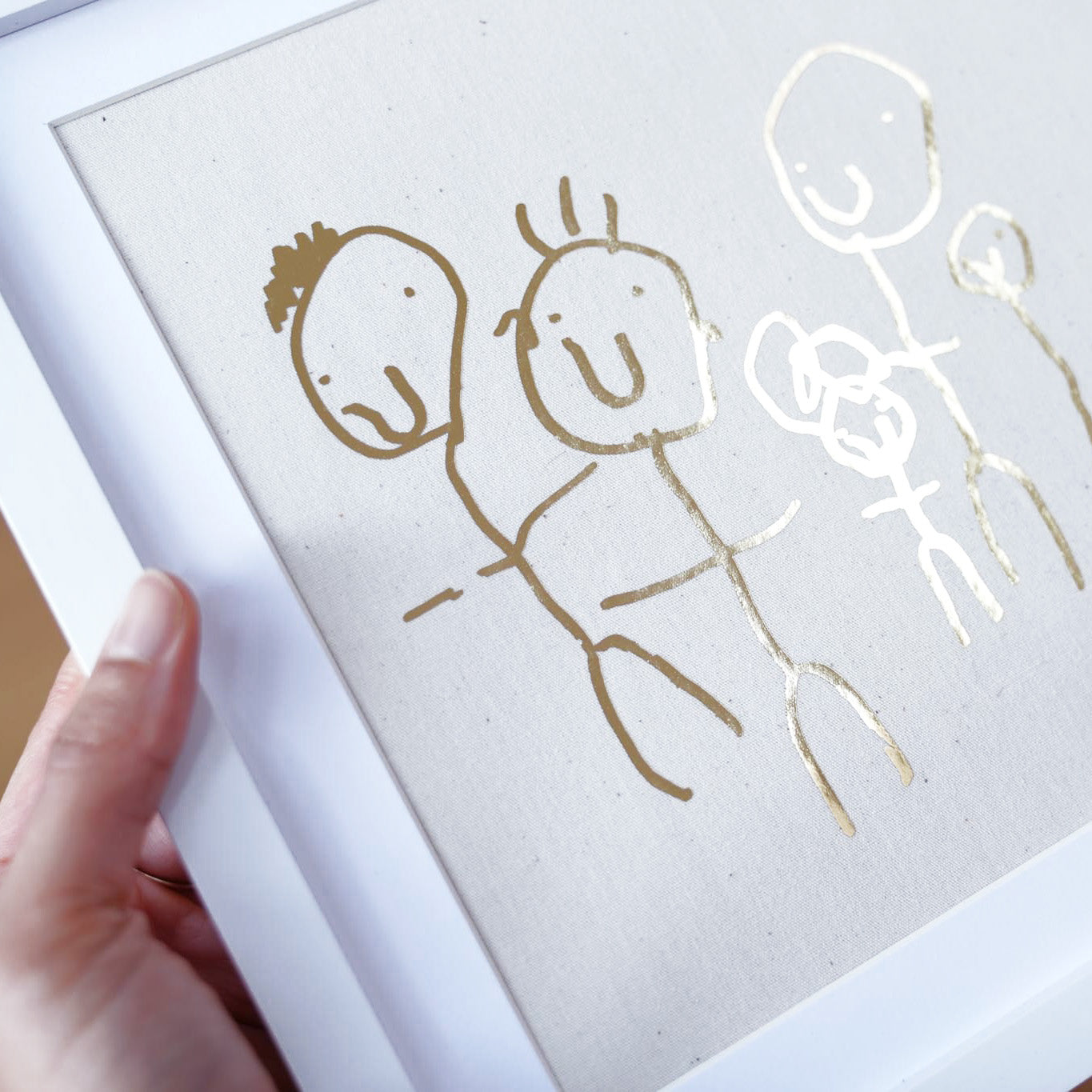 childrens artwork gold framed print - Mums