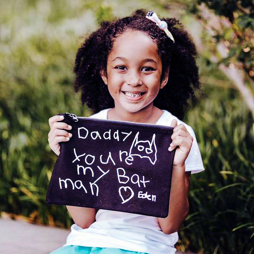 personalised dad wash bag with childrens drawing