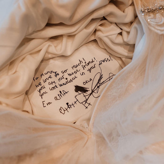 wedding dress handwriting patch
