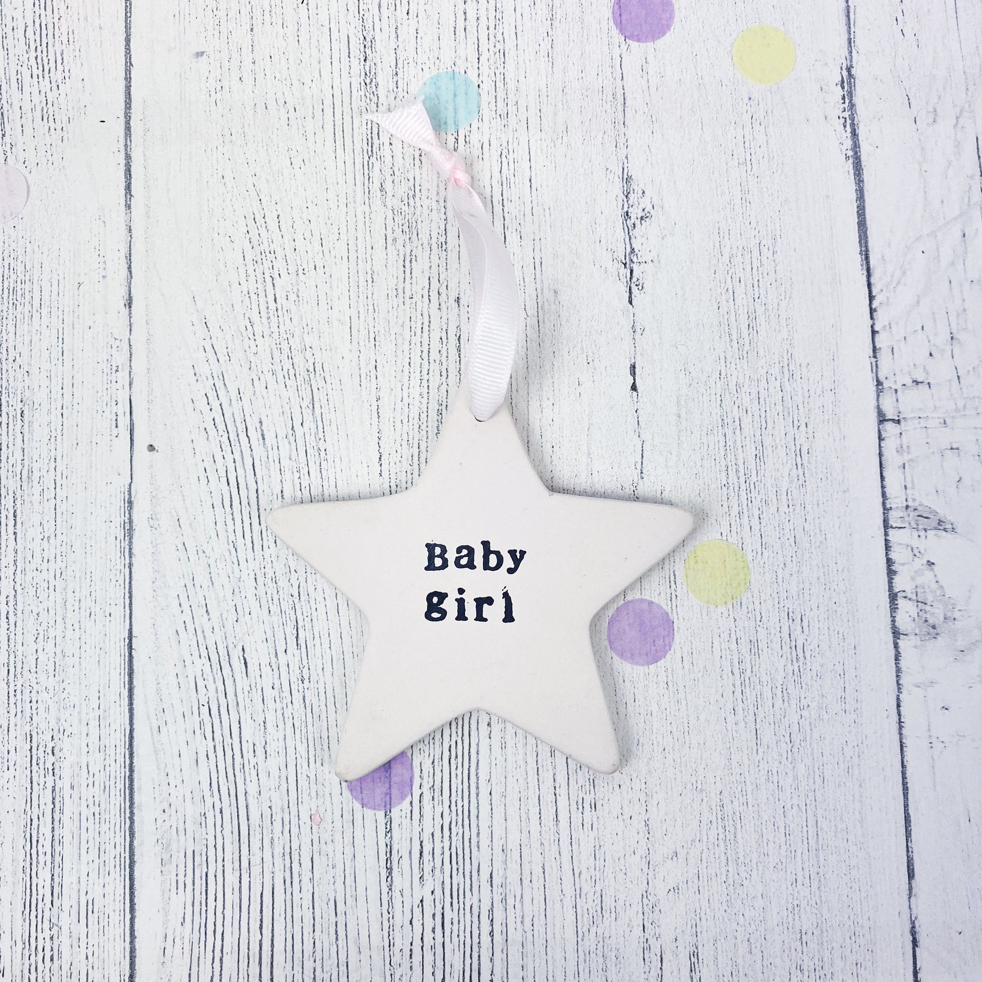 Baby Girl Ceramic Keepsake Star