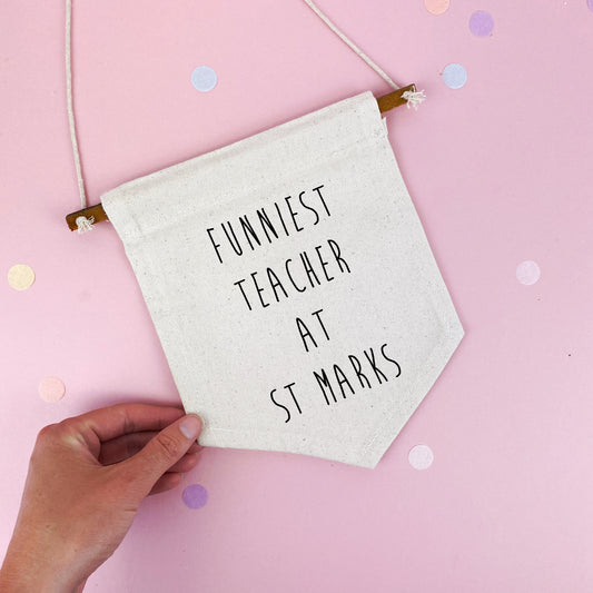 Teacher Pennant Flag Sign Gift