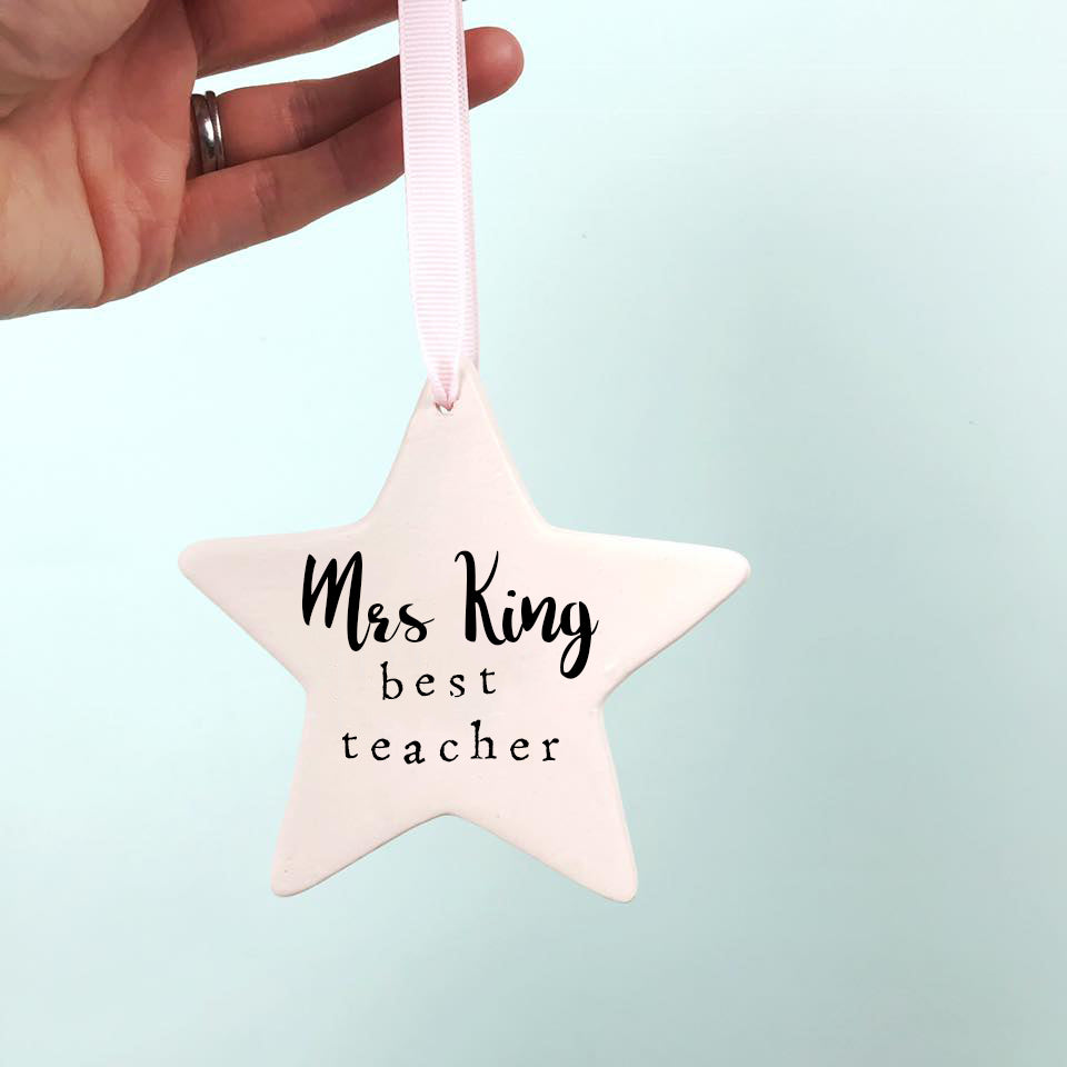 Script Lettering Teacher Star