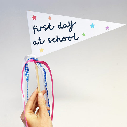 make your own first day at school flag photo prop