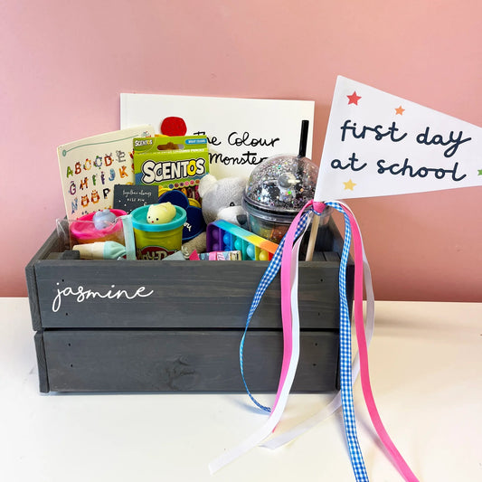 how to make a starting school gift basket