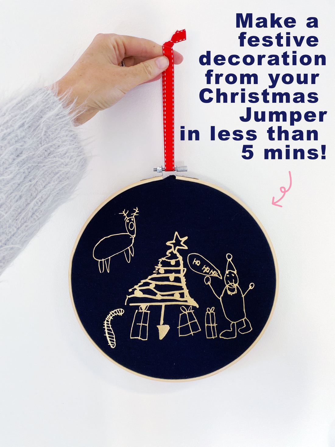 make a decoration from your Christmas jumper