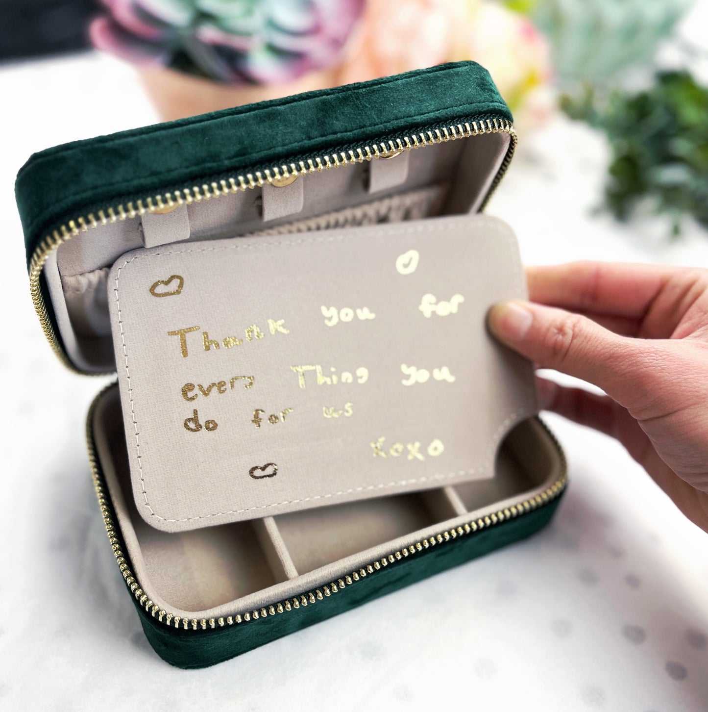 secret message velvet travel jewellery box