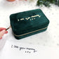 emerald green jewellery box with childrens handwriting