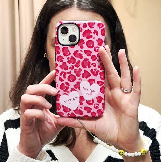personalised leopard print colourful phone case