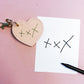 personalised heart keyring made with childs handwriting