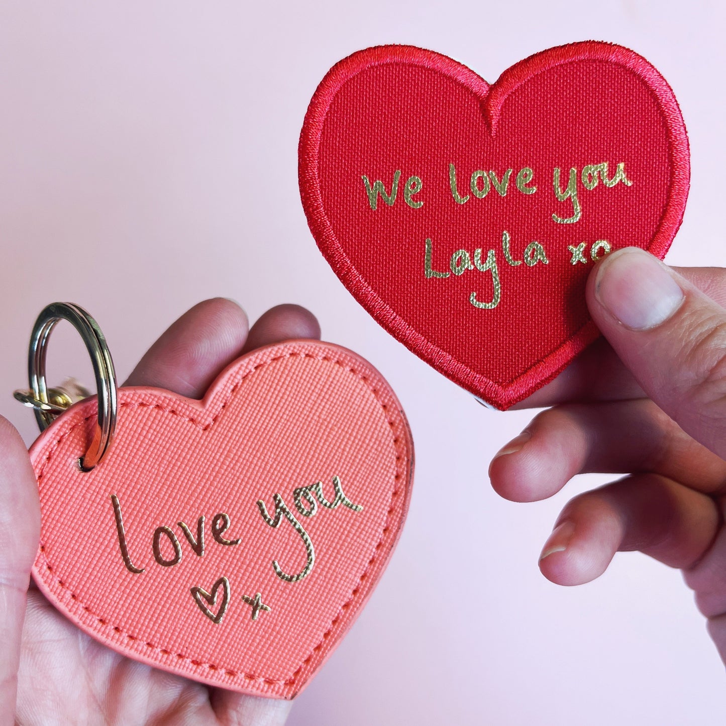 keyring and patch pair for school parent and child