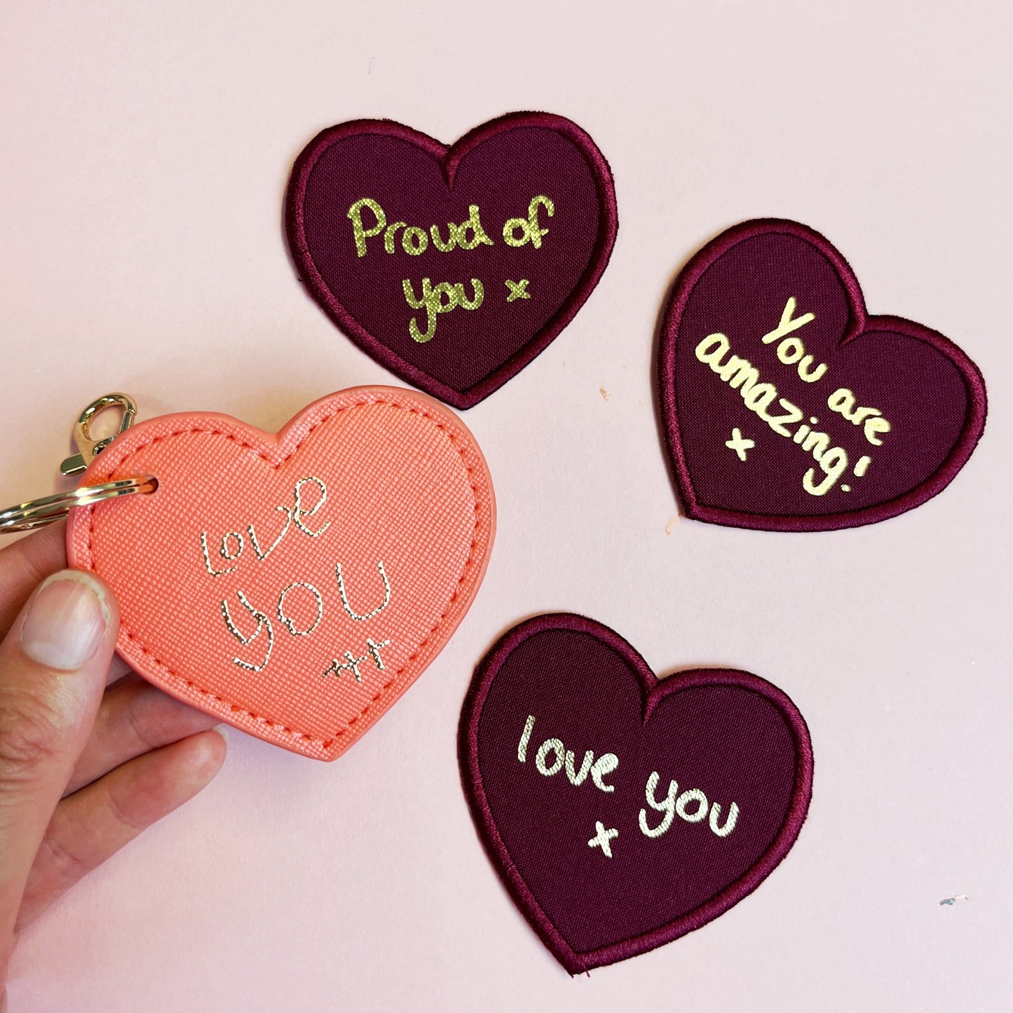 starting school gifts school uniform love patches and handwriting keyring for staying connected