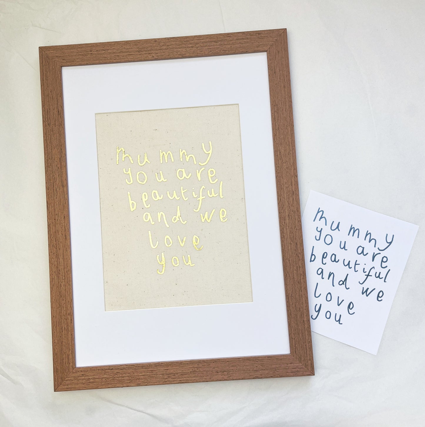 Framed personalised handwriting print mothers day gift for her
