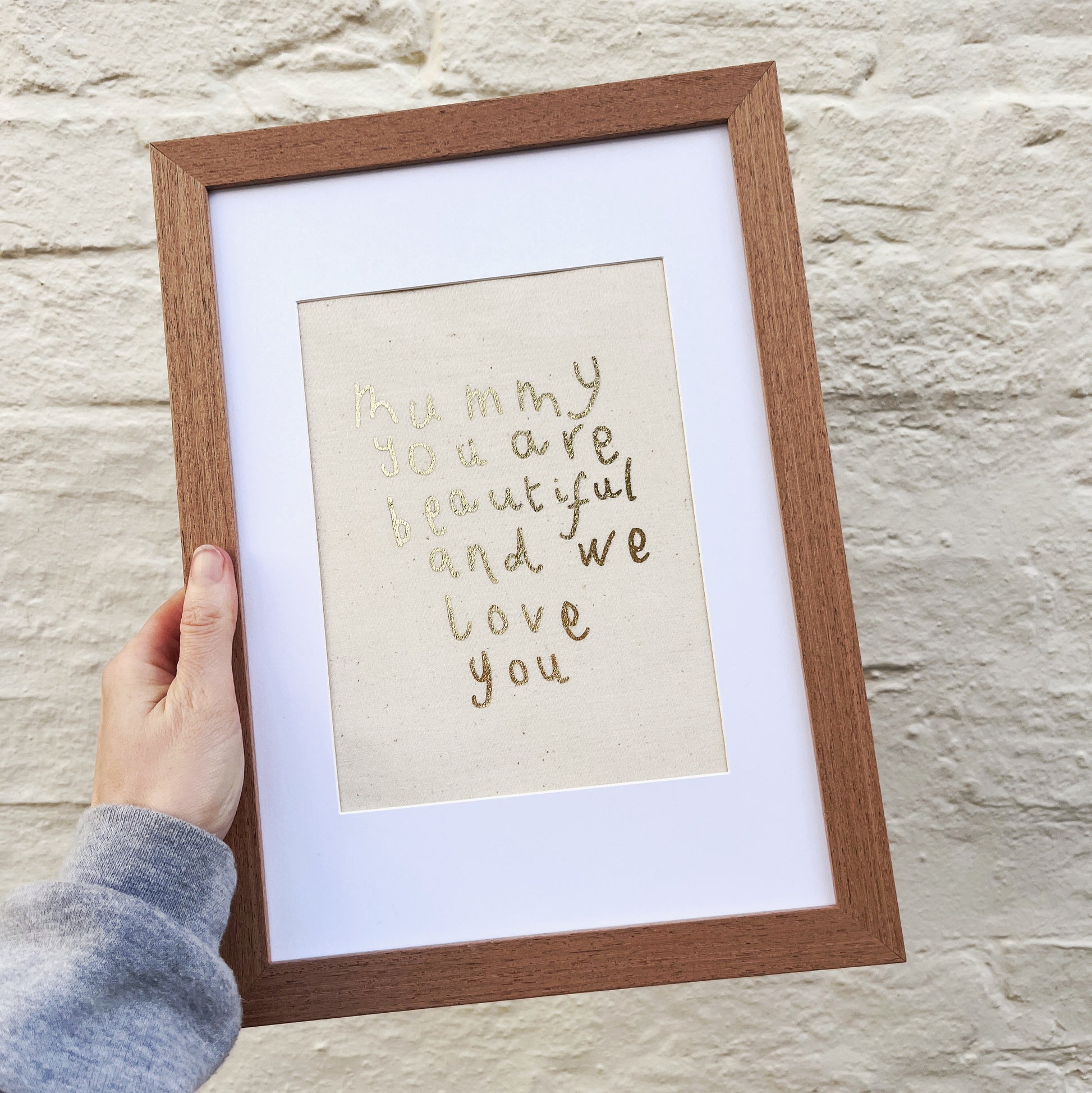 Personalised framed children's handwriting gift for mum
