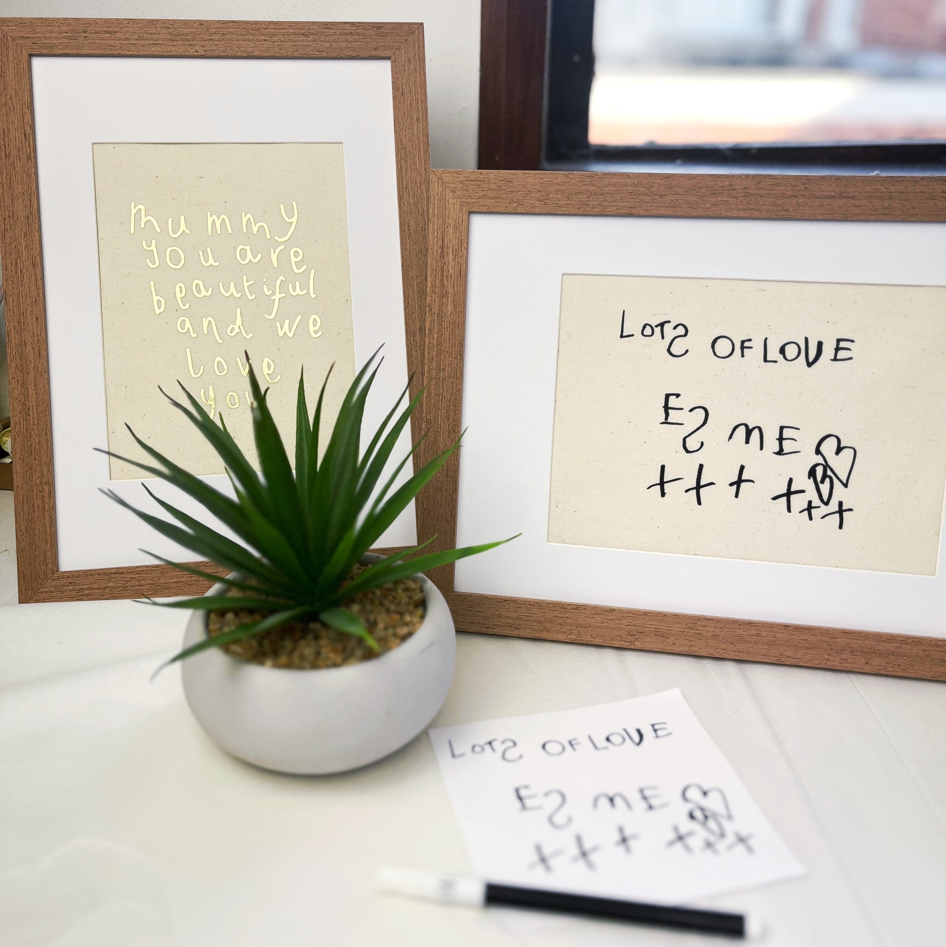 Children's note framed personalised memory keepsake
