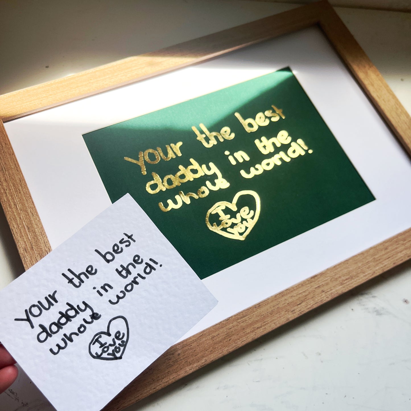 daddy fathers day gift made with actual childs handwriting