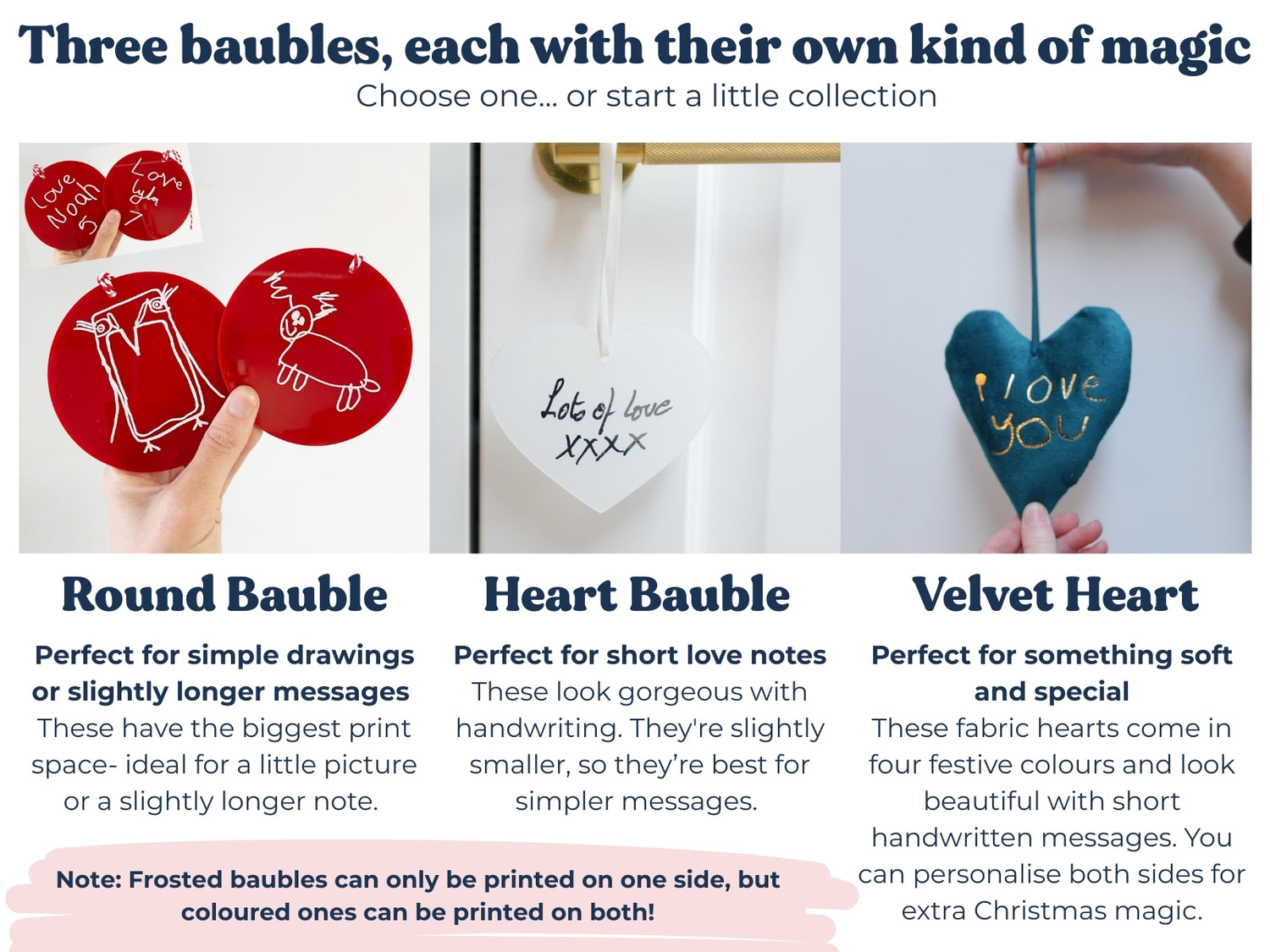 How to personalise your Christmas bauble – upload child’s handwriting or drawing