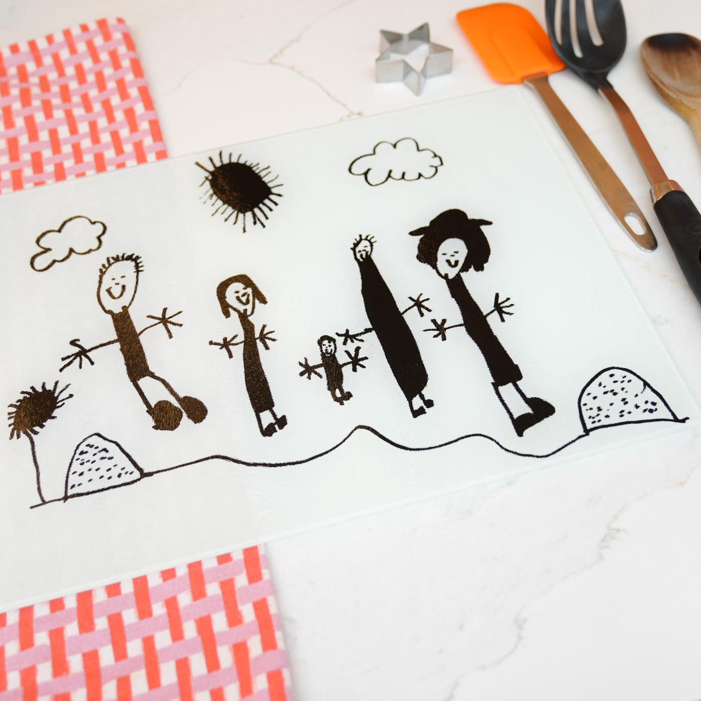 Childrens drawing chopping board - Mother's Day -