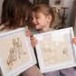 children's drawing metallic gold framed artwork