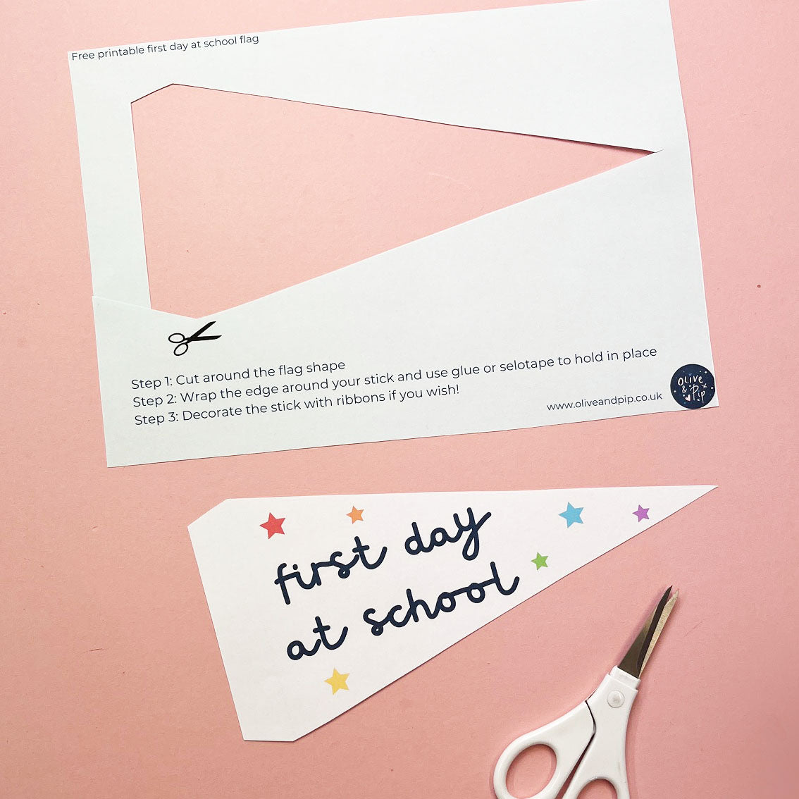 free printable first day at school flag