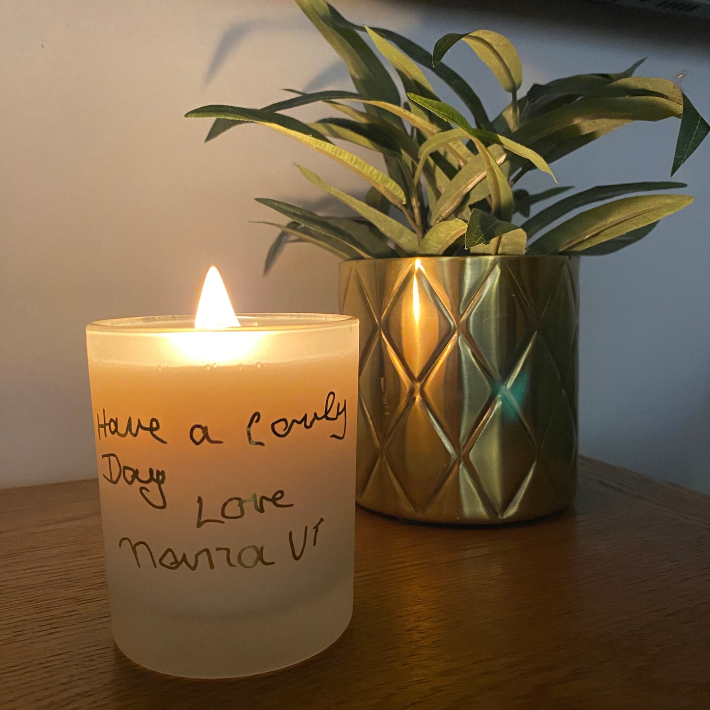 personalised Christmas candle