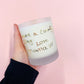 personalised handwriting candle in memory of loved ones