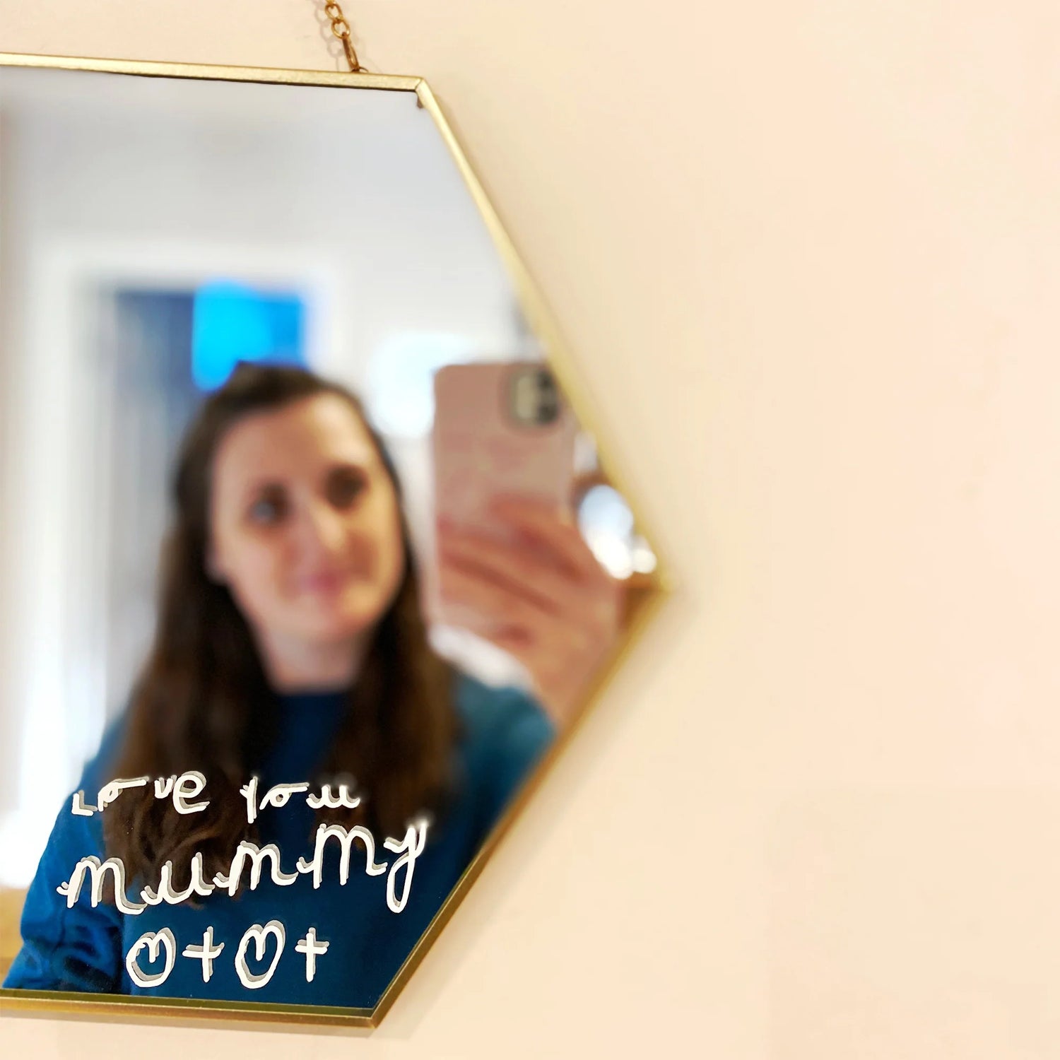 personalised mirror sticker with handwriting