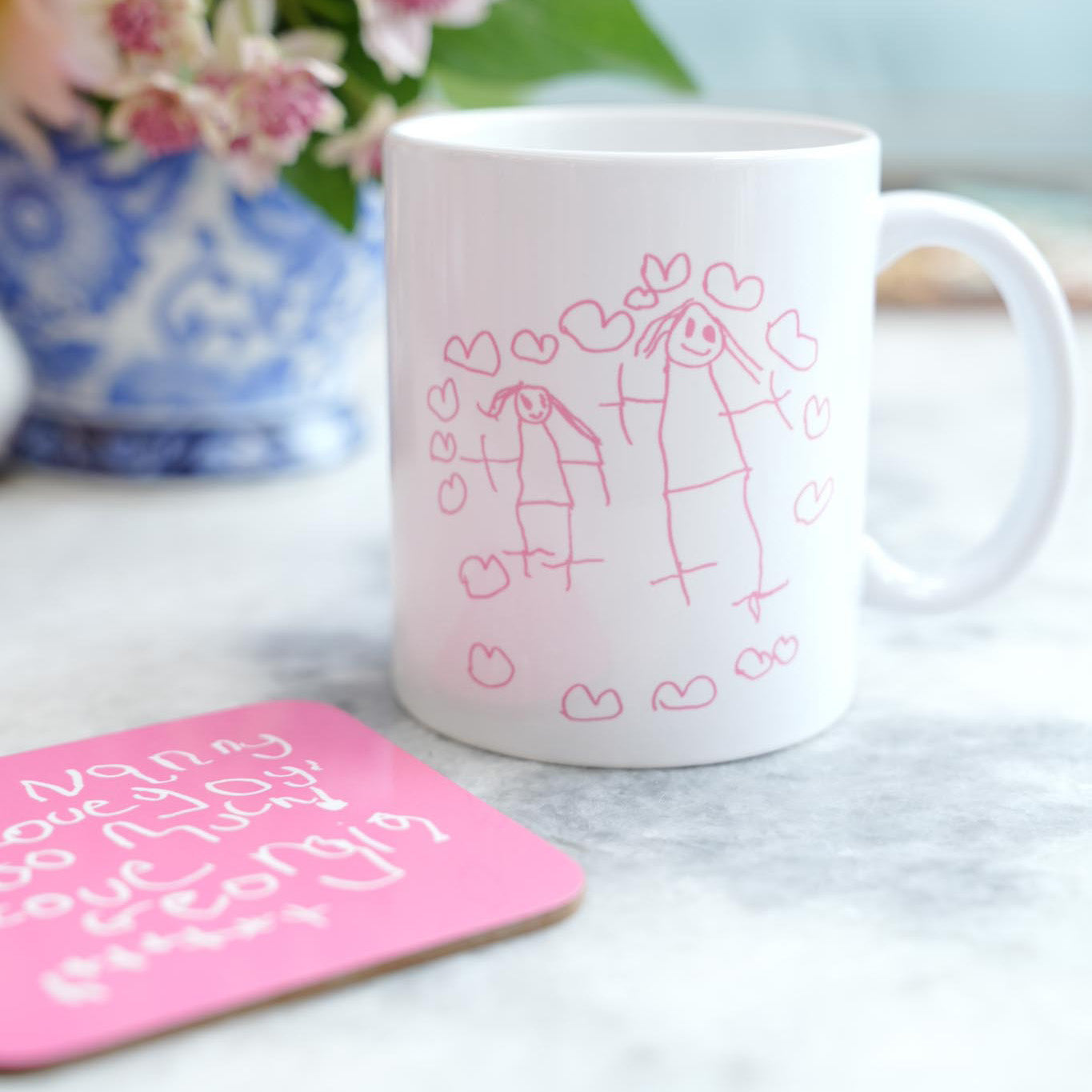 personalised childrens drawing mug for mummy - Mother's Day