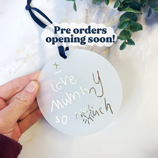 christmas bauble personalised with handwriting