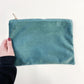 sage green luxury velvet make up bag