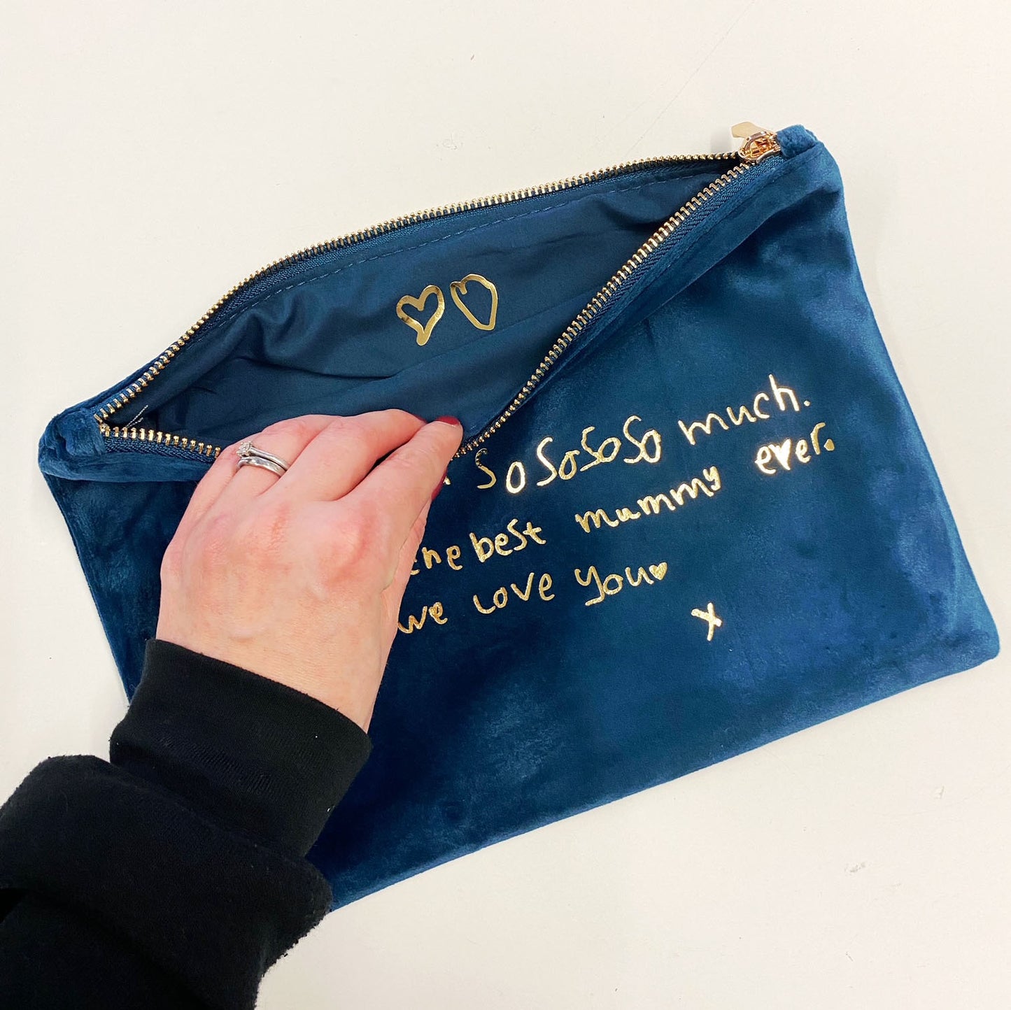 velvet secret message make up bag