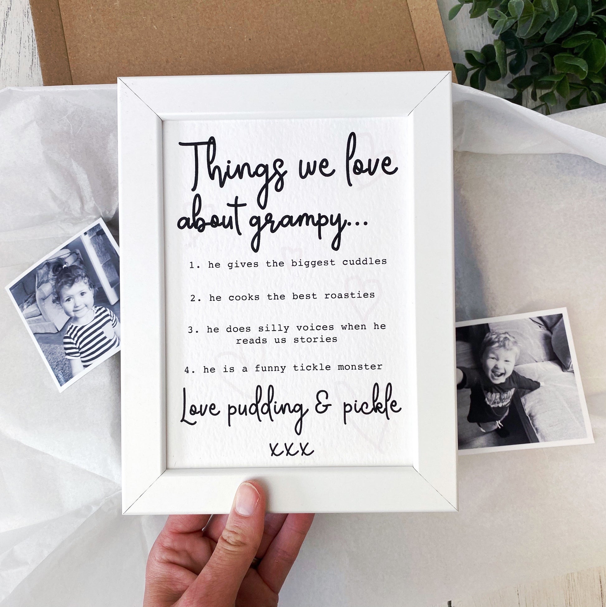 Things We Love About Grandad Framed Print