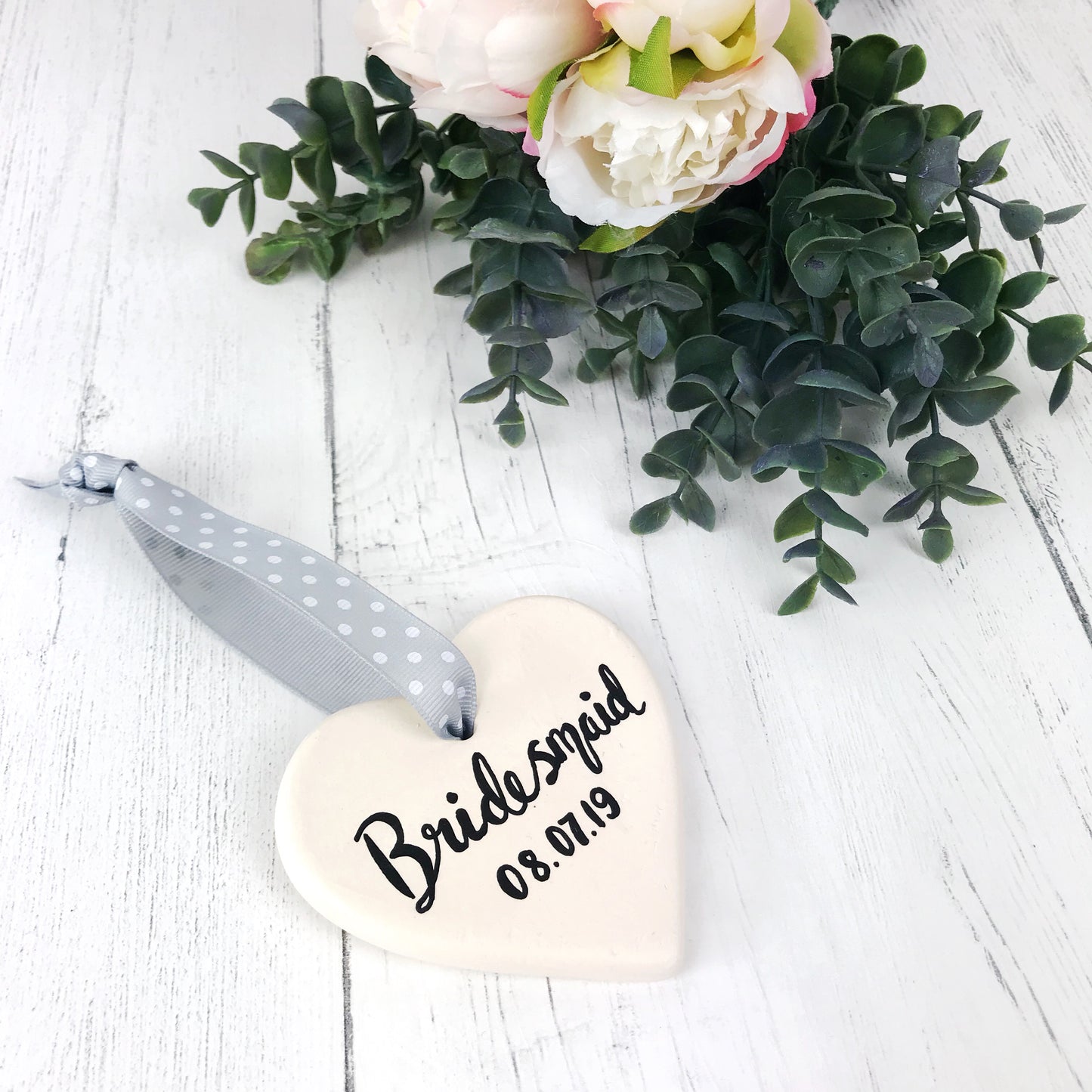 bridesmaid ceramic heart