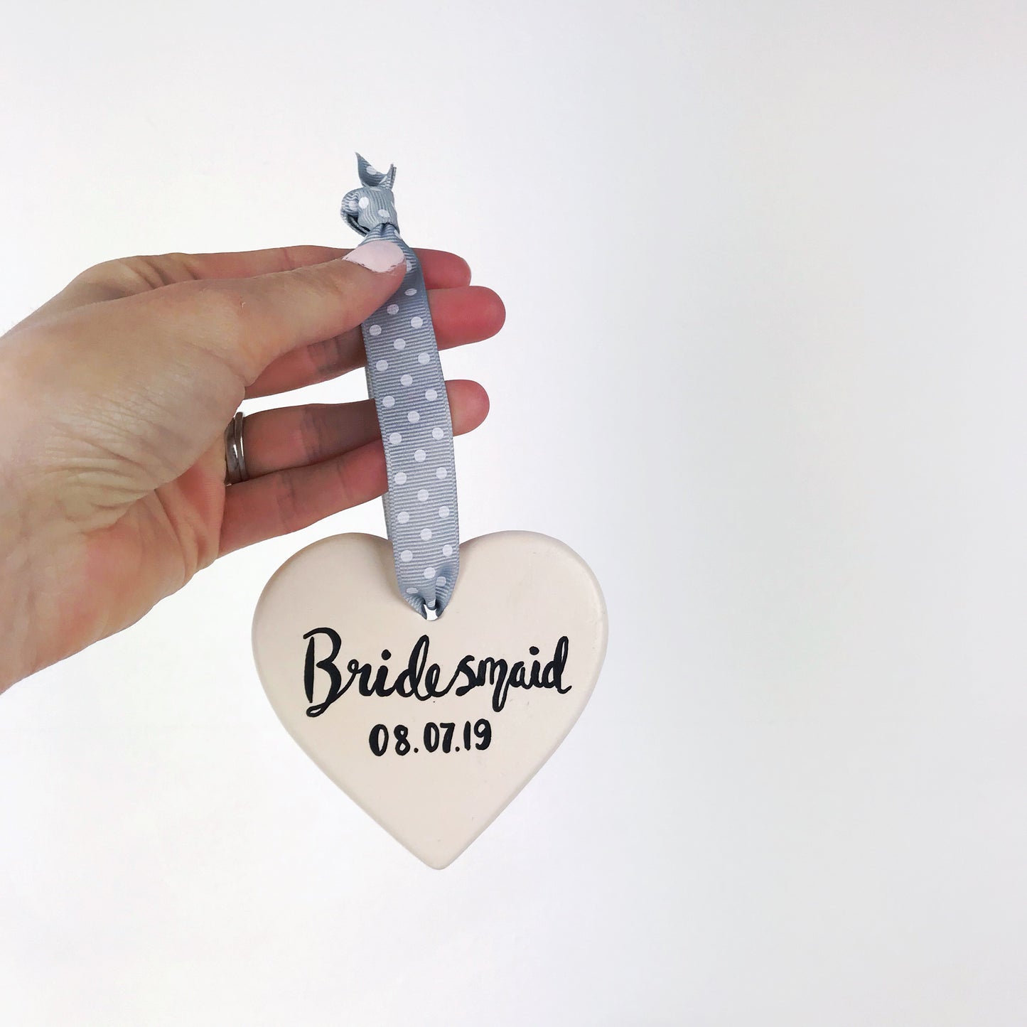 bridesmaid ceramic heart