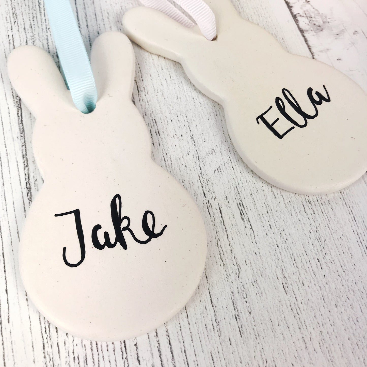 Hand Lettered Ceramic Easter Bunny