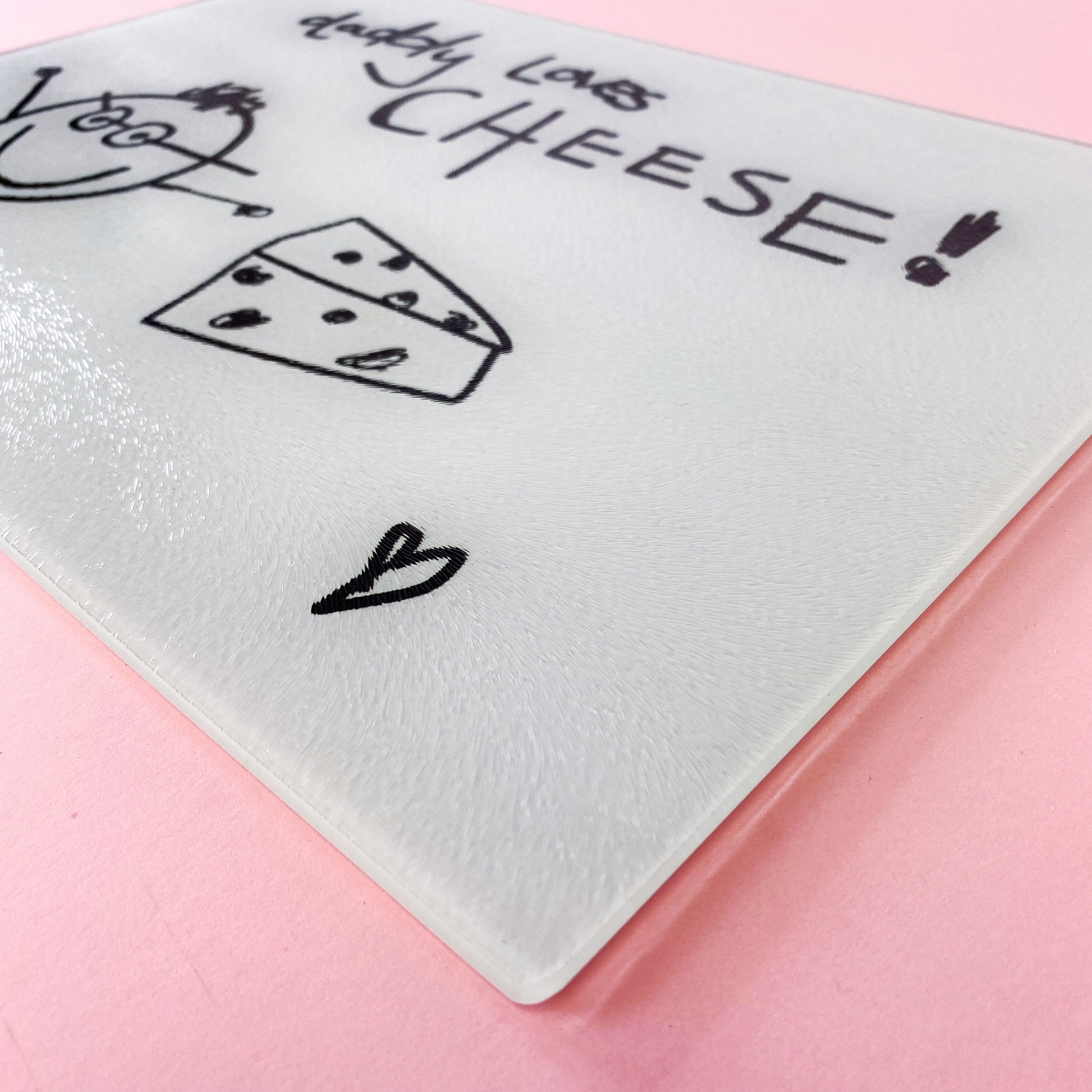 childrens drawing glass chopping board