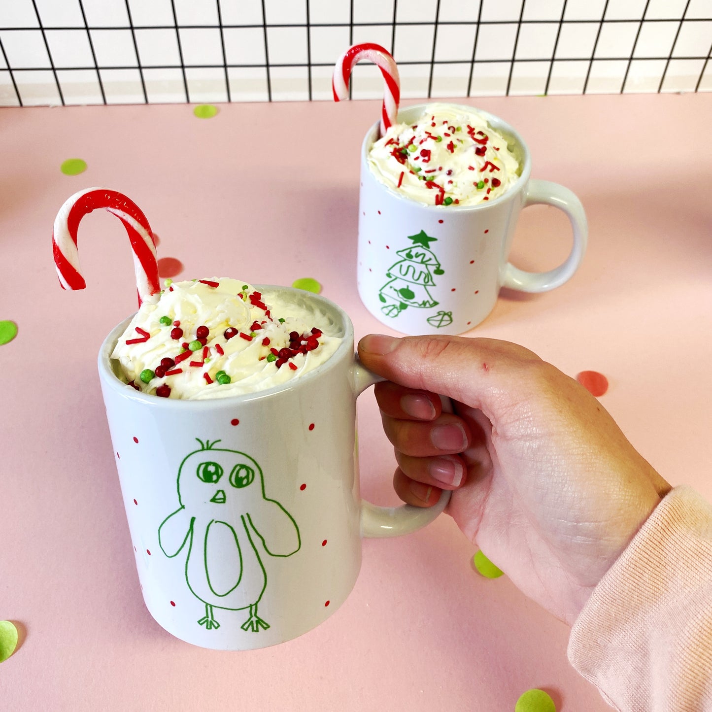 childrens drawing hot chocolate mug