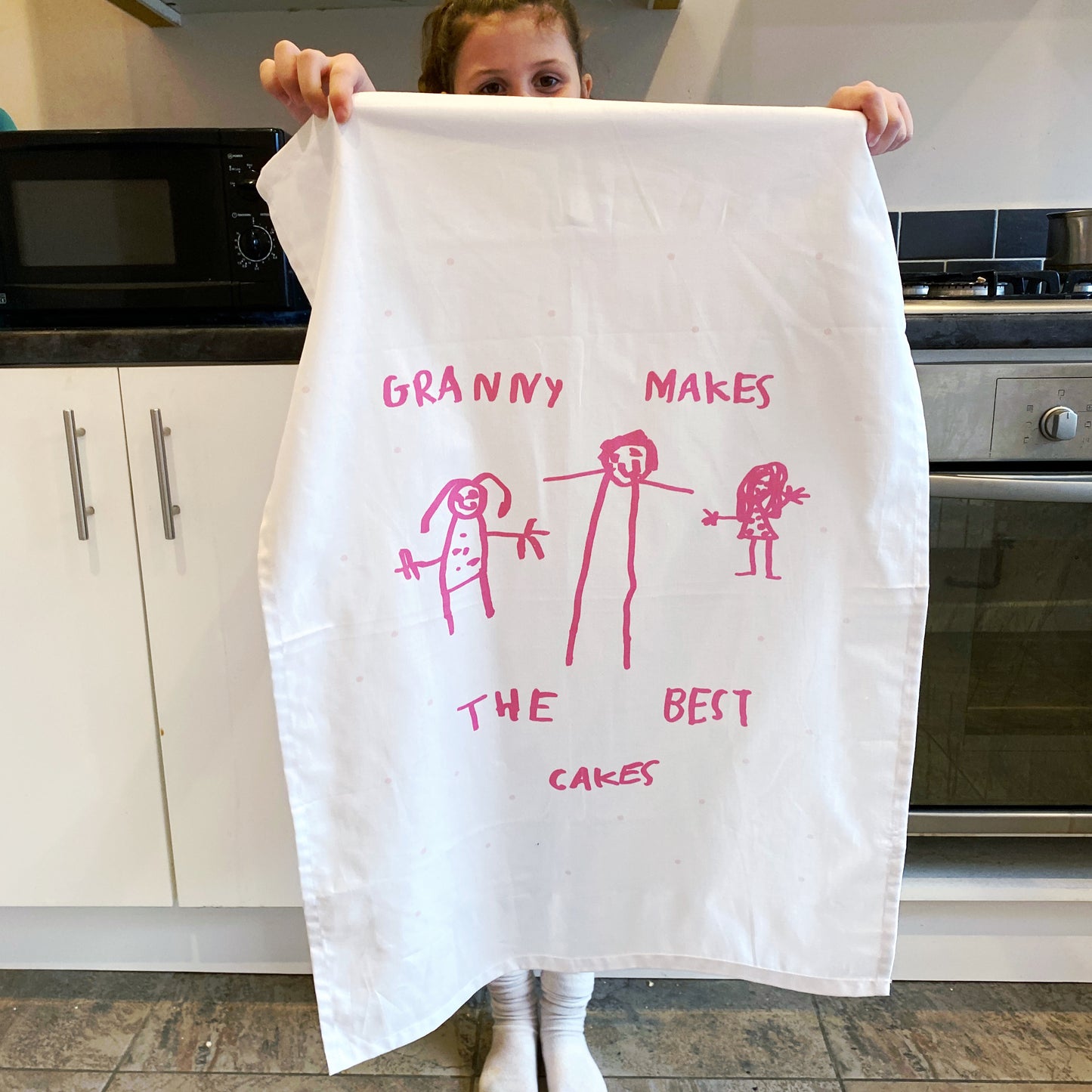 childrens drawing tea towel