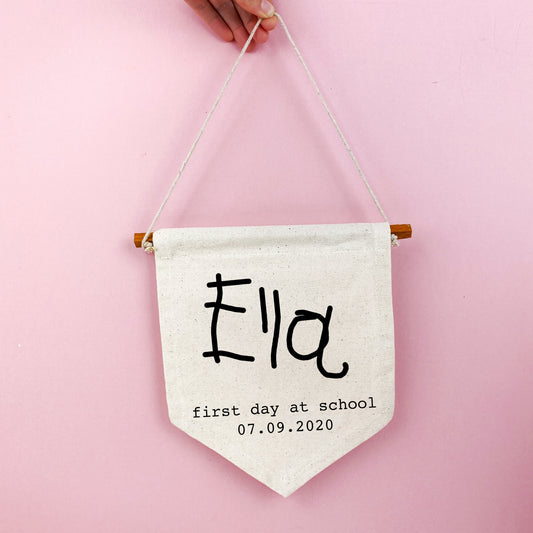 First Day at School Handwriting Banner