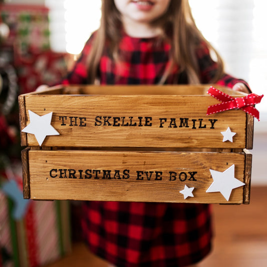 wooden Family Christmas Eve Crate