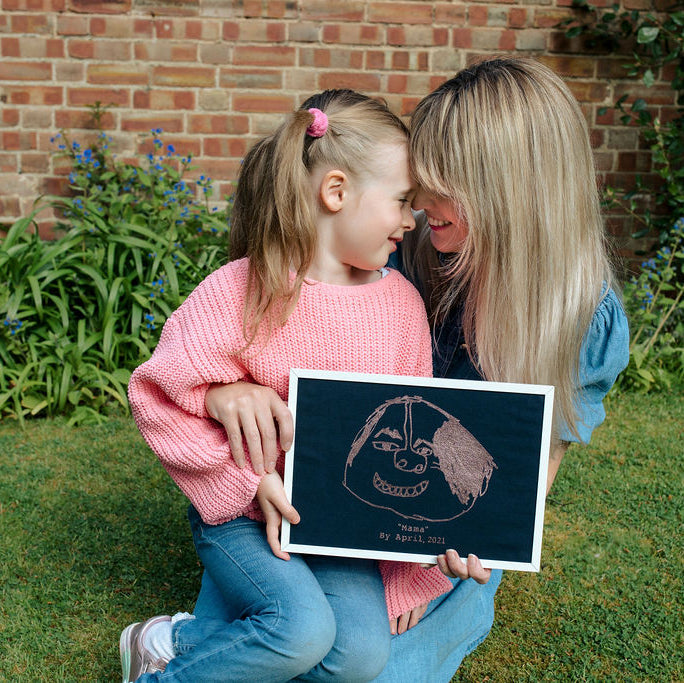 Framed Metallic Children's Drawing Print