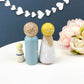 Peg Doll Couple With Wedding Party