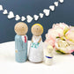 Peg Doll Couple With Wedding Party