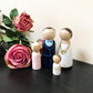 Peg Doll Couple With Wedding Party