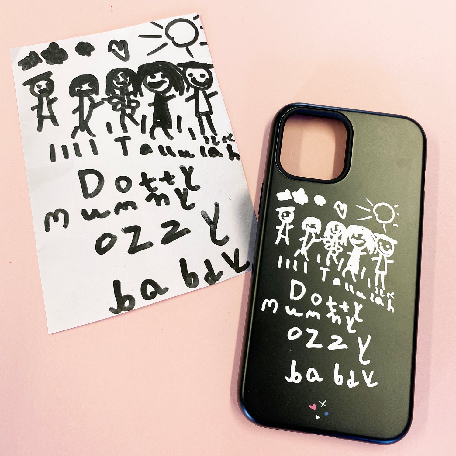 childrens drawing phone case - Dads