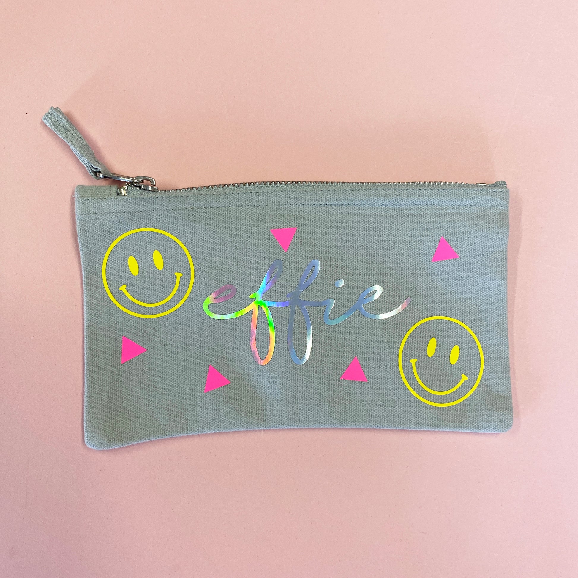 Smiley Face Personalised Pencil Case – Olive & Pip