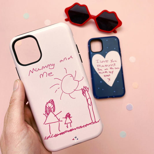 A Mobile Phone Case decorated with Drawings and Rhinestones