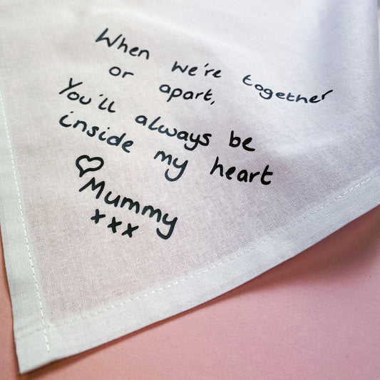 personalised handwriting handkerchief - Starting school